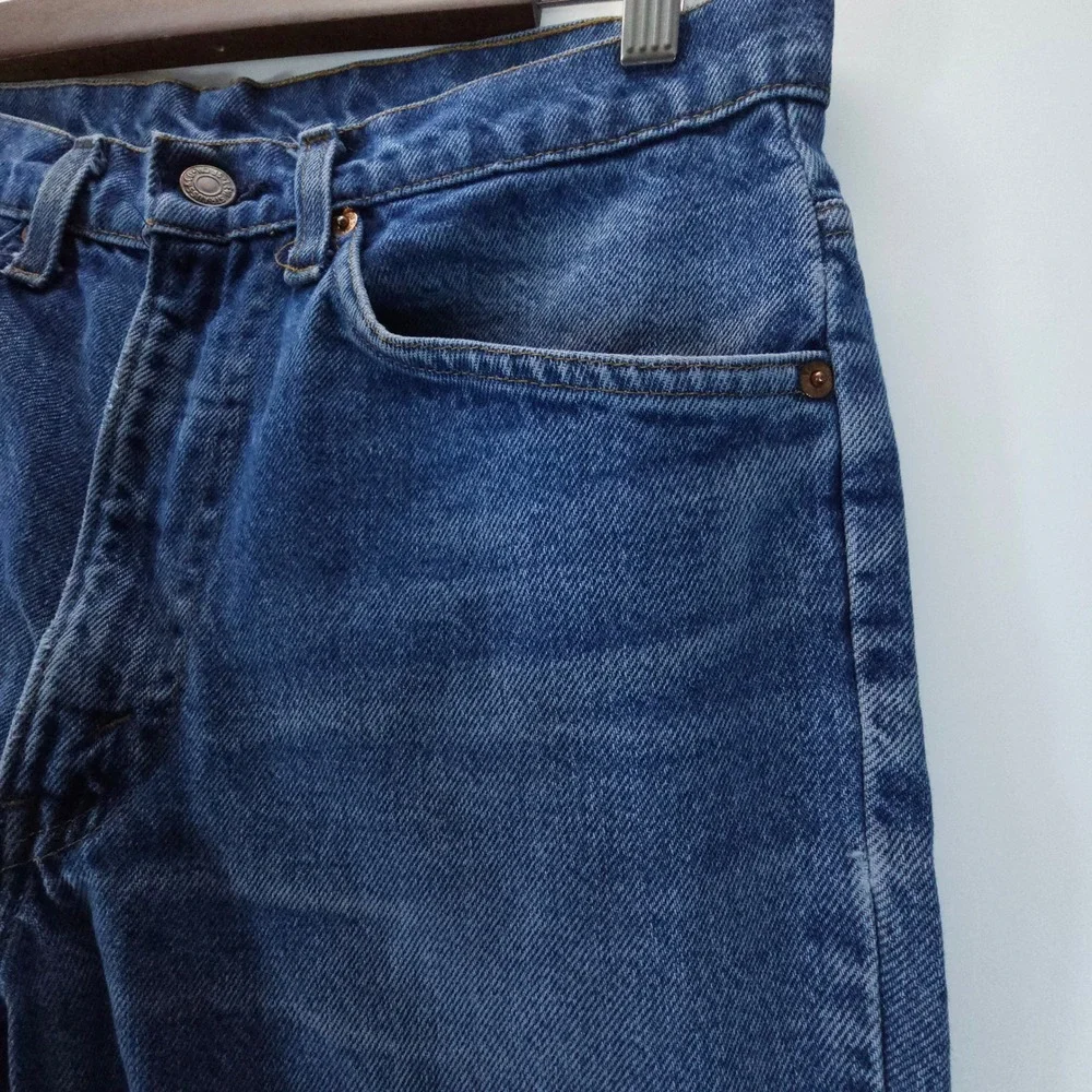 VTG Y2K Levis Jeans Orange Tab Mens 32x25 Blue Straight Leg Denim USA MADE